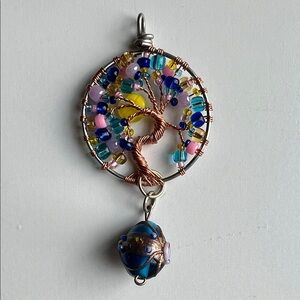 Handcrafted Multicolor Tree of Life Pendant Necklace